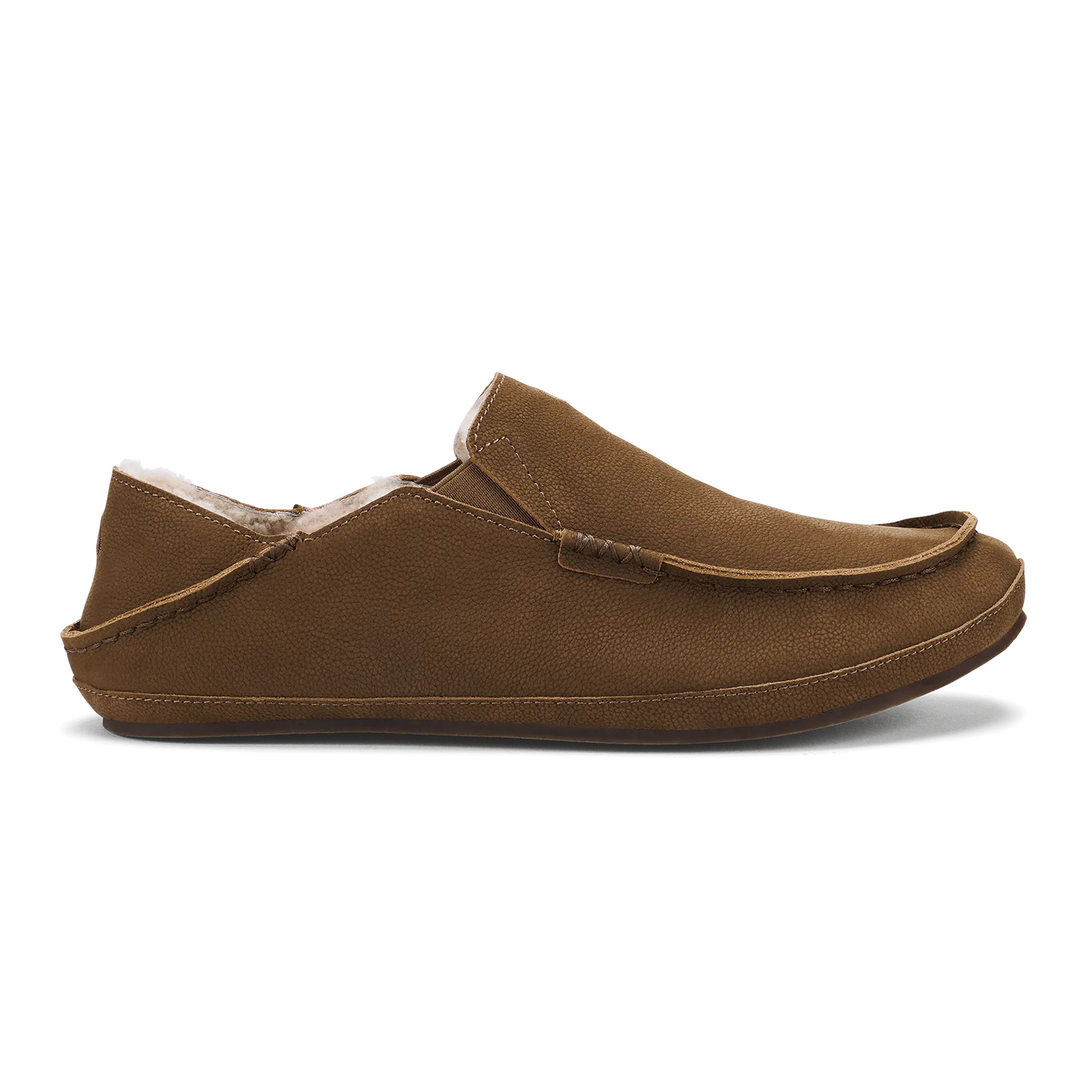 Molo Men's Leather Slippers - Kona Coffee