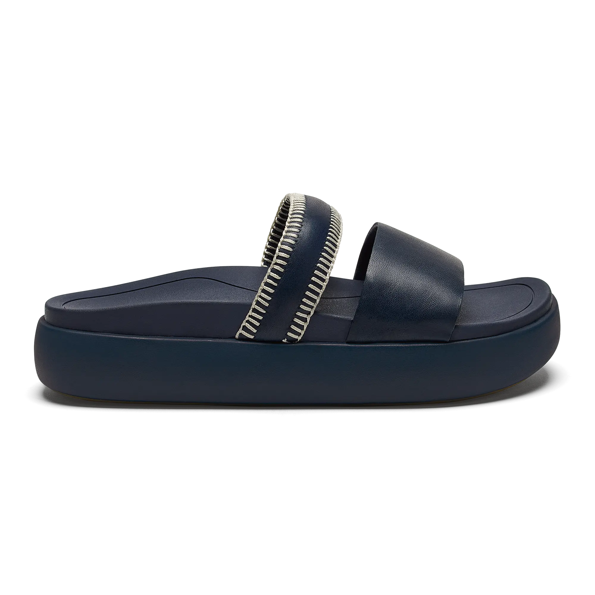 Pae Women's Leather Platform Sandals - Mood Indigo